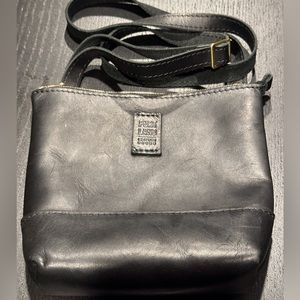 Portland Leather Goods Festival Bag black oiled leather crossbody purse